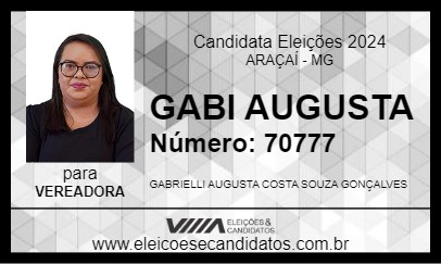 Candidato GABI AUGUSTA 2024 - ARAÇAÍ - Eleições