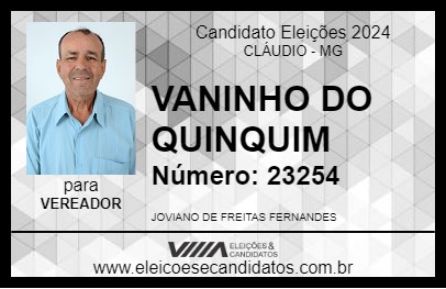 Candidato VANINHO DO QUINQUIM 2024 - CLÁUDIO - Eleições