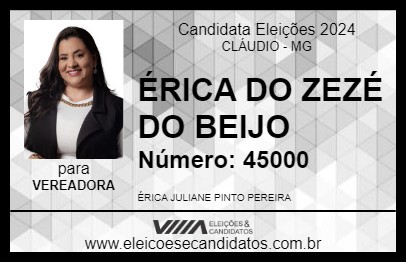 Candidato ÉRICA DO ZEZÉ DO BEIJO 2024 - CLÁUDIO - Eleições