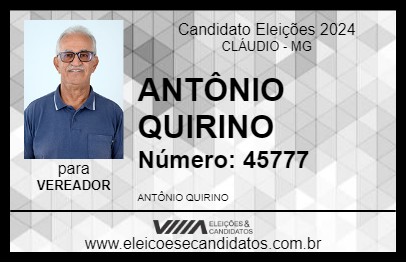 Candidato ANTÔNIO QUIRINO 2024 - CLÁUDIO - Eleições