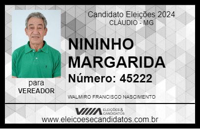 Candidato NININHO MARGARIDA 2024 - CLÁUDIO - Eleições