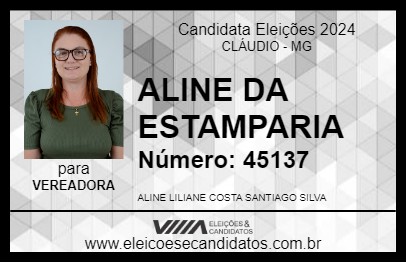 Candidato ALINE DA ESTAMPARIA 2024 - CLÁUDIO - Eleições