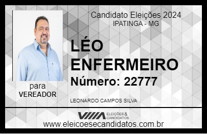 Candidato LÉO ENFERMEIRO 2024 - IPATINGA - Eleições