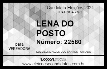 Candidato LENA DO POSTO 2024 - IPATINGA - Eleições