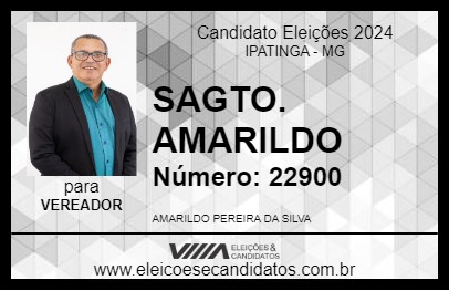 Candidato SAGTO. AMARILDO  2024 - IPATINGA - Eleições