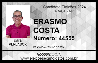 Candidato ERASMO COSTA 2024 - ARAÇAÍ - Eleições