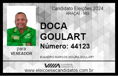 Candidato DOCA GOULART 2024 - ARAÇAÍ - Eleições