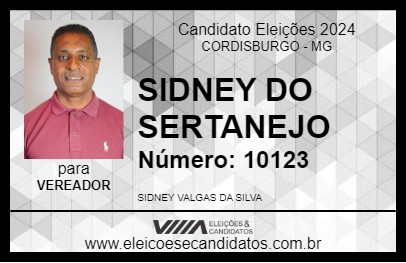 Candidato SIDNEY DO SERTANEJO 2024 - CORDISBURGO - Eleições