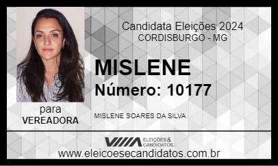 Candidato MISLENE 2024 - CORDISBURGO - Eleições