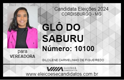 Candidato GLÔ DO SABURU 2024 - CORDISBURGO - Eleições