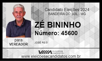 Candidato ZÉ BININHO 2024 - BANDEIRA DO SUL - Eleições