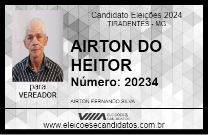 Candidato AIRTON DO HEITOR 2024 - TIRADENTES - Eleições