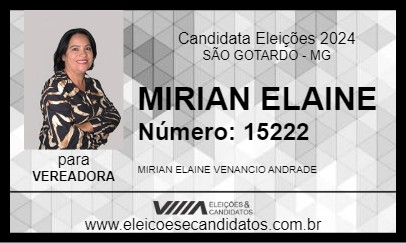 Candidato MIRIAN ELAINE 2024 - SÃO GOTARDO - Eleições