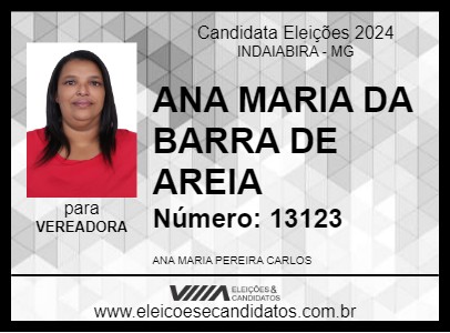 Candidato ANA MARIA DA BARRA DE AREIA 2024 - INDAIABIRA - Eleições