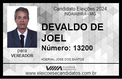 Candidato DEVALDO DE JOEL 2024 - INDAIABIRA - Eleições