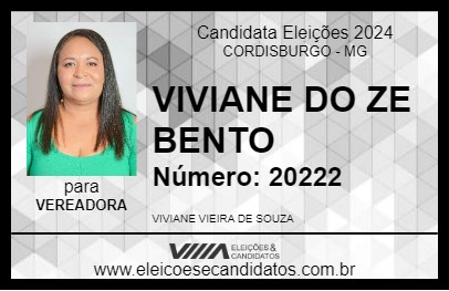 Candidato VIVIANE DO ZE BENTO 2024 - CORDISBURGO - Eleições