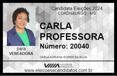 Candidato CARLA PROFESSORA 2024 - CORDISBURGO - Eleições