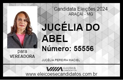 Candidato JUCÉLIA DO ABEL 2024 - ARAÇAÍ - Eleições