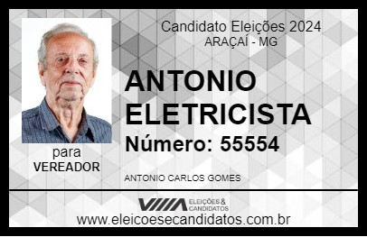 Candidato ANTONIO ELETRICISTA 2024 - ARAÇAÍ - Eleições