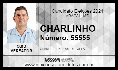 Candidato CHARLINHO 2024 - ARAÇAÍ - Eleições