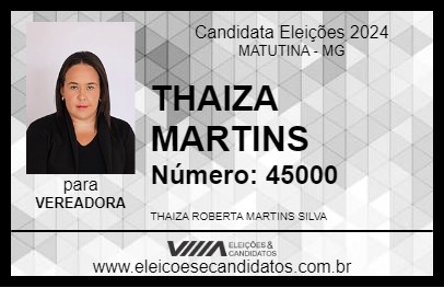 Candidato THAIZA MARTINS 2024 - MATUTINA - Eleições