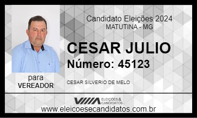 Candidato CESAR JULIO 2024 - MATUTINA - Eleições