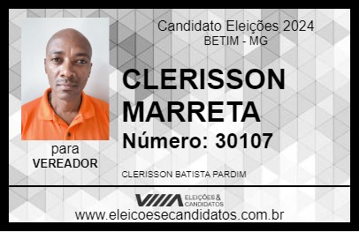 Candidato CLERISSON MARRETA 2024 - BETIM - Eleições