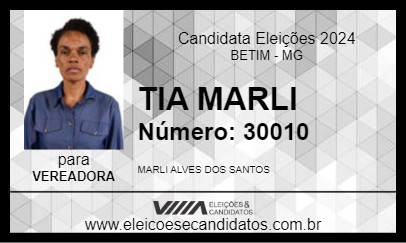 Candidato TIA MARLI 2024 - BETIM - Eleições