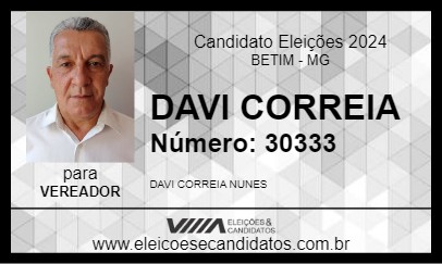 Candidato DAVI CORREIA 2024 - BETIM - Eleições