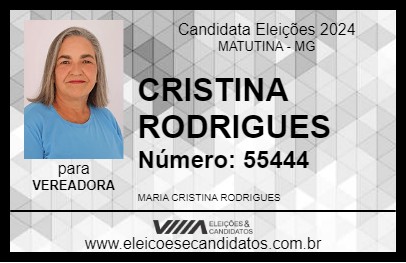 Candidato CRISTINA RODRIGUES 2024 - MATUTINA - Eleições