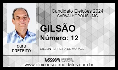 Candidato GILSÃO 2024 - CARVALHÓPOLIS - Eleições