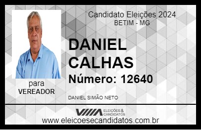 Candidato DANIEL CALHAS 2024 - BETIM - Eleições