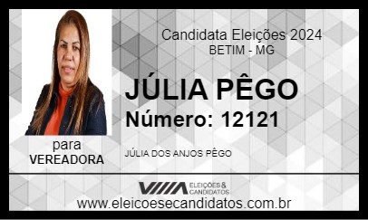 Candidato JÚLIA PÊGO 2024 - BETIM - Eleições