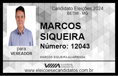 Candidato MARCOS SIQUEIRA 2024 - BETIM - Eleições