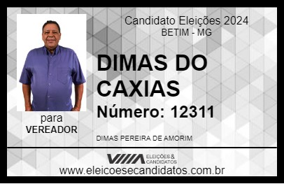 Candidato DIMAS DO CAXIAS 2024 - BETIM - Eleições