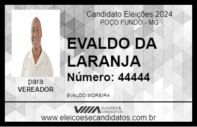 Candidato EVALDO DA LARANJA 2024 - POÇO FUNDO - Eleições