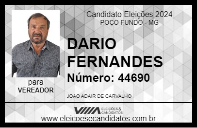 Candidato DARIO FERNANDES 2024 - POÇO FUNDO - Eleições