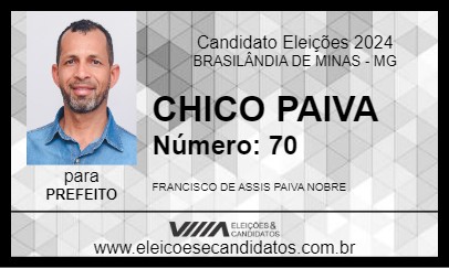 Candidato CHICO PAIVA 2024 - BRASILÂNDIA DE MINAS - Eleições