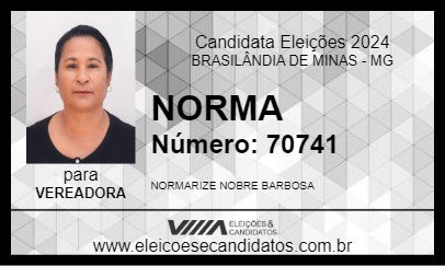 Candidato NORMA 2024 - BRASILÂNDIA DE MINAS - Eleições