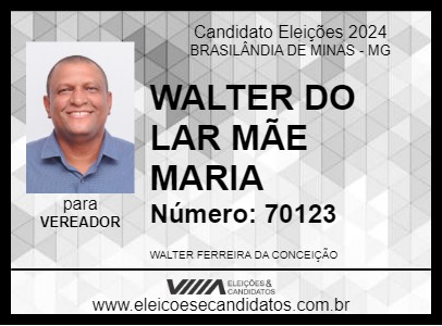 Candidato WALTER DO LAR MÃE MARIA 2024 - BRASILÂNDIA DE MINAS - Eleições