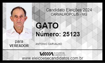 Candidato GATO 2024 - CARVALHÓPOLIS - Eleições