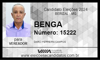 Candidato BENGA 2024 - BERIZAL - Eleições