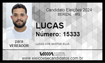 Candidato LUCAS 2024 - BERIZAL - Eleições