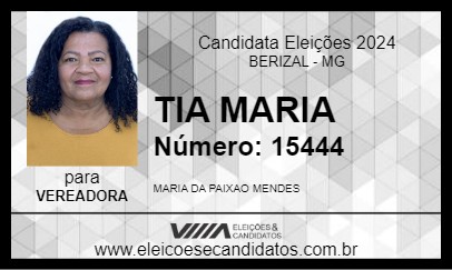 Candidato TIA MARIA 2024 - BERIZAL - Eleições