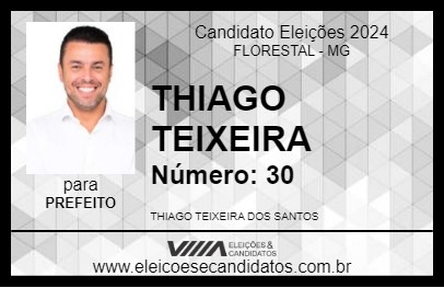 Candidato THIAGO TEIXEIRA 2024 - FLORESTAL - Eleições