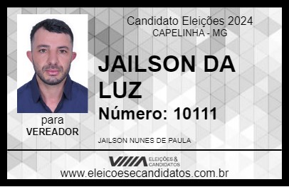 Candidato JAILSON DA LUZ  2024 - CAPELINHA - Eleições