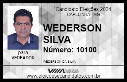 Candidato WEDERSON SILVA  2024 - CAPELINHA - Eleições