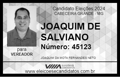 Candidato JOAQUIM DE SALVIANO 2024 - CABECEIRA GRANDE - Eleições