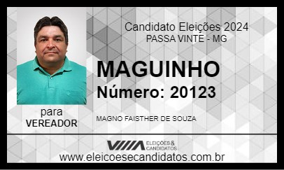 Candidato MAGUINHO 2024 - PASSA VINTE - Eleições