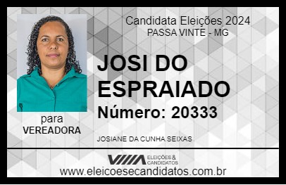 Candidato JOSI DO ESPRAIADO 2024 - PASSA VINTE - Eleições